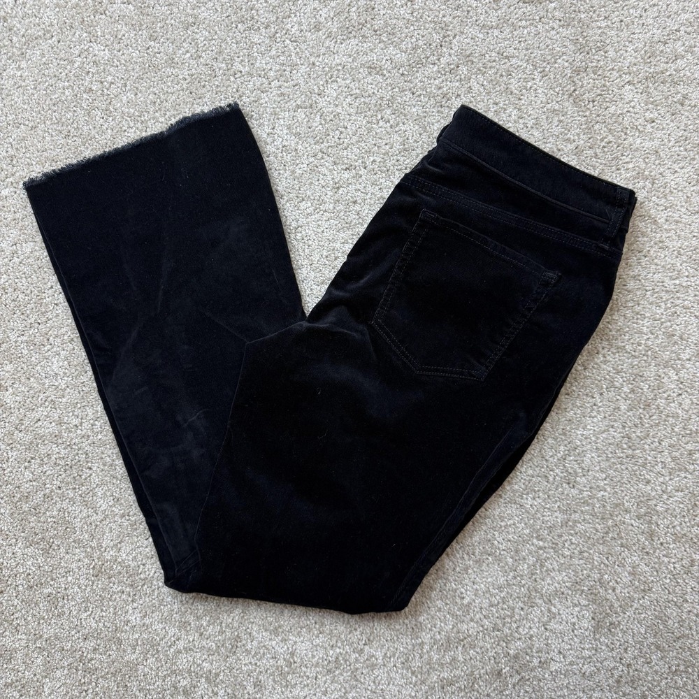 LOGO By Lori Goldstein Pants Womens 14 Black Corduroy Kick Bootcut Khakis Casual